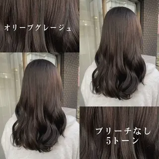 ミディアム カラー グレージュ/レイヤー /韓国ヘア/RISAのヘアスタイル