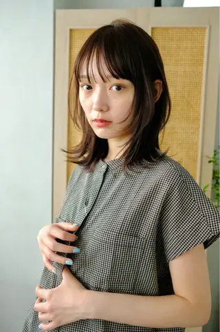 ミディアム 透明感カラー/似合わ せカット/大島実加永のヘアスタイル