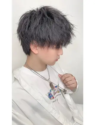 ショート パーマ メンズ 髪質改善🫧ベージュ 椙山 響のヘアスタイル