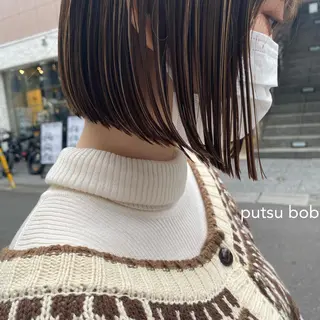 ショート カラー センターパート/ 暖色カラーayuのヘアスタイル