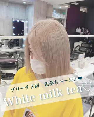 ミディアム 🤍ムラ修正ブリーチ 🤍原宿/YUUのヘアスタイル