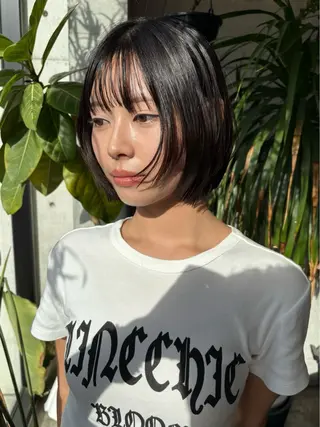 ショート カラー 似合わせカット レイヤー/ボブのヘアスタイル