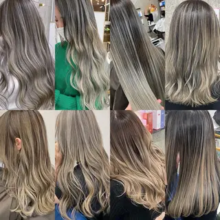 セミロング カラー Lull1人美容室 バレイヤージュのヘアスタイル