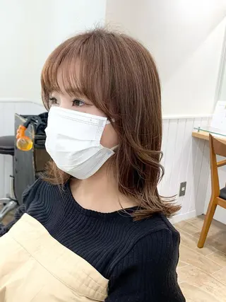 セミロング カラー パーマ ヘアアレンジ メンズ キッズ ネイル マツエク・マツパ レイヤーカット 🌿透け感カラーのヘアスタイル