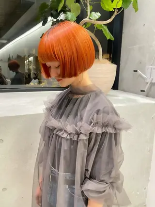 ショート カラー ヘアアレンジ ミニボブ/ブリーチ 🌈MISATOのヘアスタイル