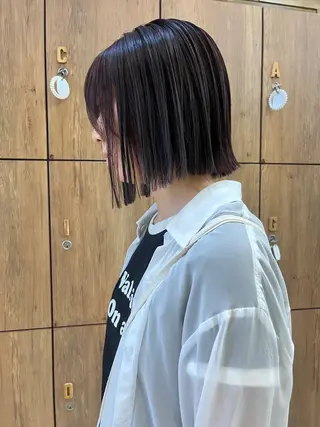 カラー 黒田瀬奈/ボブ まろやかベージュのヘアスタイル