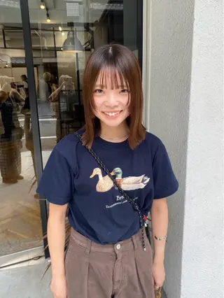 ミディアム ササノ セナのヘアスタイル