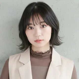 ミディアム ハッシュカット 田窪珠妃のヘアスタイル