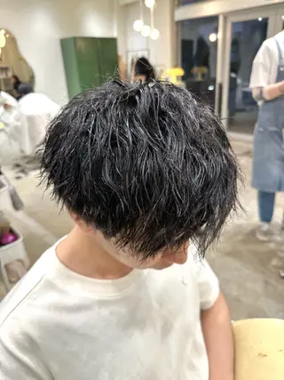 ショート Sabby氏川洸希 パーマのヘアスタイル