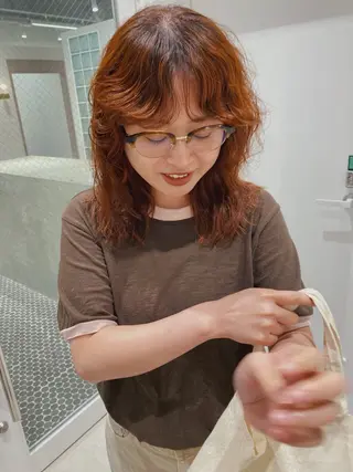 ミディアム カラー パーマ 砂原 ひよりのヘアスタイル