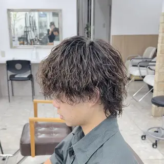 パーマ メンズ ハイライト 特化　須永🐶のヘアスタイル