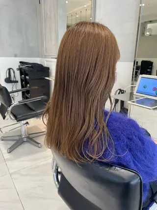 ロング オリーブ カラー✨有坂映哉のヘアスタイル