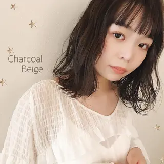 ミディアム カラー 市川 千夏のヘアスタイル