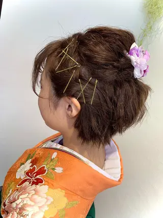 ショート ヘアアレンジ ショート×カラー 🦊堀米早紀【荻窪】のマツエク・マツパデザイン