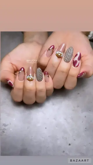 ロング ネイル BELLUNA Mizuki❤︎のネイルデザイン