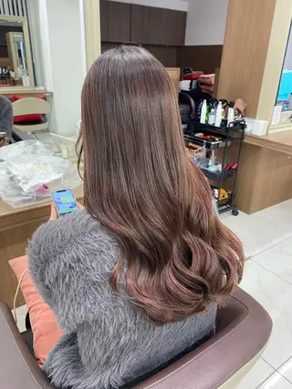 ロング カラー 長妻莉央/縮毛矯正 髪質改善カラーのヘアスタイル