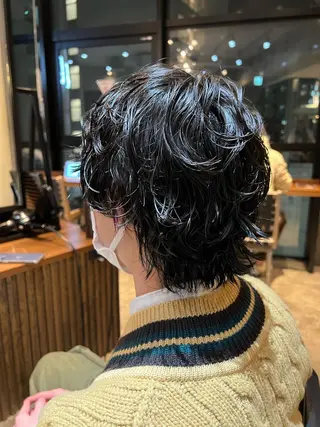 ショート パーマ メンズ 波巻きスパイラルパー マ/シャドウパーマ駿のヘアスタイル