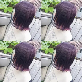 ミディアム カラー ヘアアレンジ TAKUMAブリーチ /切りっぱなし🪽のヘアスタイル