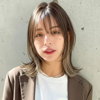 ミディアム ハッシュカット 田窪珠妃のヘアスタイル