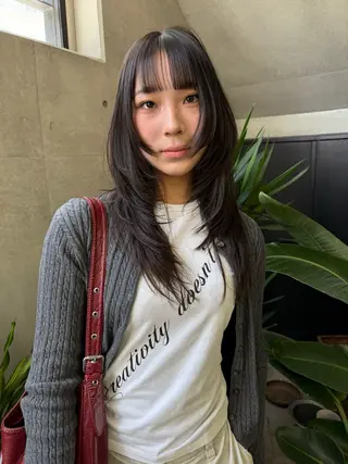 ミディアム レイヤーカット\ウル フ　chinatsuのヘアスタイル