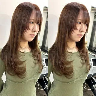 ロング バレイヤージュ ボブ🌈ナツヤのヘアスタイル