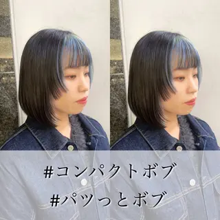 ミディアム カラー ショート/ボブ/ 透明感カラー/ほのかのヘアスタイル
