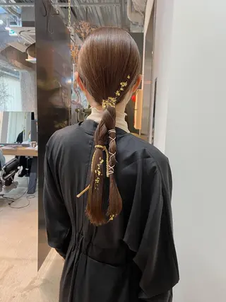 ロング カラー ヘアアレンジ ブリーチなしカラー/ 髪質改善/寺門束のヘアスタイル