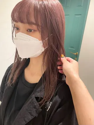 セミロング カラー ヘアアレンジ 🍊暖色×顔周り 🍊cocoroのヘアスタイル
