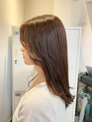 セミロング カラー みやした もあのヘアスタイル