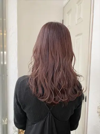 セミロング カラー 🍑もも 🍑のヘアスタイル