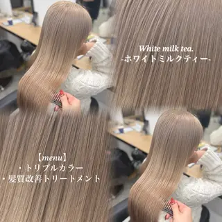 ロング カラー NAMI🤎ブラウン &ミルクティー🤍のヘアスタイル