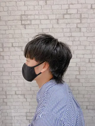 ショート ヘアアレンジ メンズ ブリーチなし艶カラー 東家のヘアスタイル