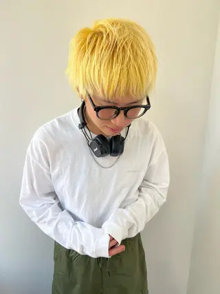 ショート カラー メンズ ハイトーン/ボブ 🎀sonokaのヘアスタイル