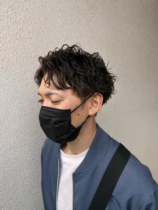 ミディアム パーマ メンズ 柳澤 和也のヘアスタイル