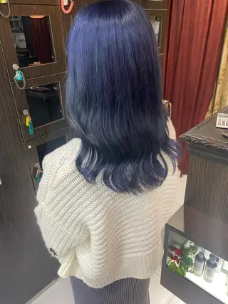 セミロング カラー ホワイト系はお任せ /ブリーチ/店長岩崎のヘアスタイル