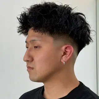 パーマ メンズ 短髪パーマ メンズ フェード✂️zionのヘアスタイル