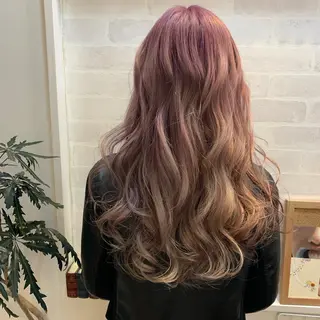 ロング カラー ヘアアレンジ きむえり/髪質改善 /うねり広がり改善のヘアスタイル