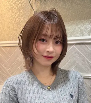 ミディアム ボブ/透明感カラー /艶髪/しなる🌷のヘアスタイル