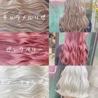 ミディアム カラー ヘアアレンジ TAKUMAブリーチ /切りっぱなし🪽のヘアスタイル