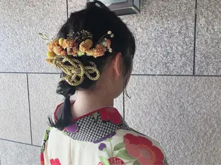 ミディアム カラー パーマ ヘアアレンジ まつパ/まつエク Ci belleのマツエク・マツパデザイン