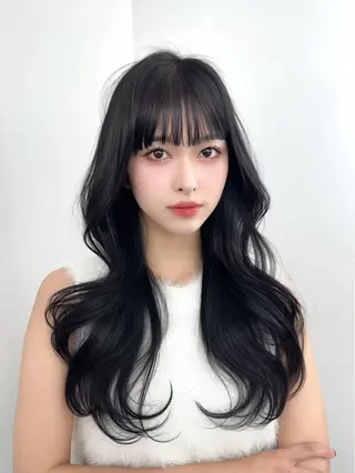 セミロング 前髪顔まわりカット 🌈中村海聖のヘアスタイル