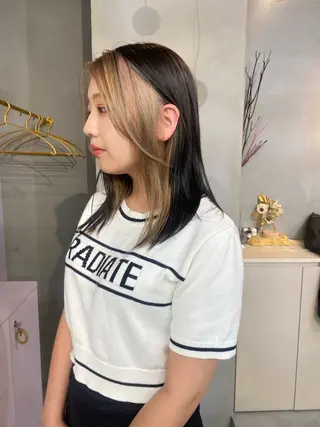 セミロング カラー 前橋 姫奈のヘアスタイル