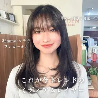 ミディアム カラー 内野 龍海 / レイヤーカットのヘアスタイル