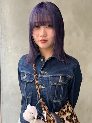 ミディアム ハイトーン特化/和音 【デザインカラー】のヘアスタイル