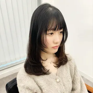 ミディアム カラー パーマ ヘアアレンジ メンズ キッズ 骨格レイヤーカット 🌿美髪縮毛矯正のヘアスタイル