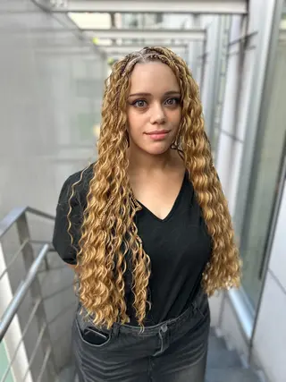 ロング ヘアアレンジ メンズ キッズ BRAIDS💎愛子 大人ハイライト💎のヘアスタイル