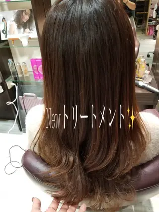 ロング 【南草津】髪質改善 ヘナカラー＆縮毛矯正のヘアスタイル