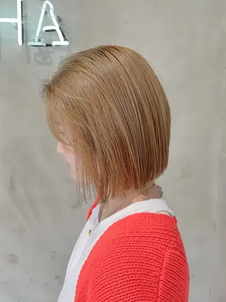 ミディアム カラー 似合わせベージュ 🍯ayumi🍯のヘアスタイル