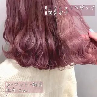 ミディアム カラー パーマ ヘアアレンジ メンズ キッズ ネイル マツエク・マツパ 新宿駅近♡友達とOK 🦋W -ワット -のヘアスタイル