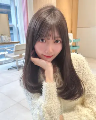 セミロング カラー 🇰🇷韓国風くびれ ヘア🇰🇷中村優大のヘアスタイル
